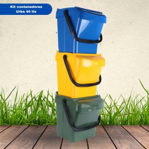 Set 3 Contenedores reciclaje Urba Plus 40 Lts.